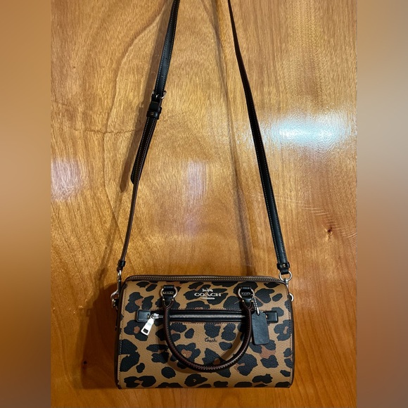 Coach, Rowan Satchel In Signature Canvas With Leopard Print - Picture 12 of 14
